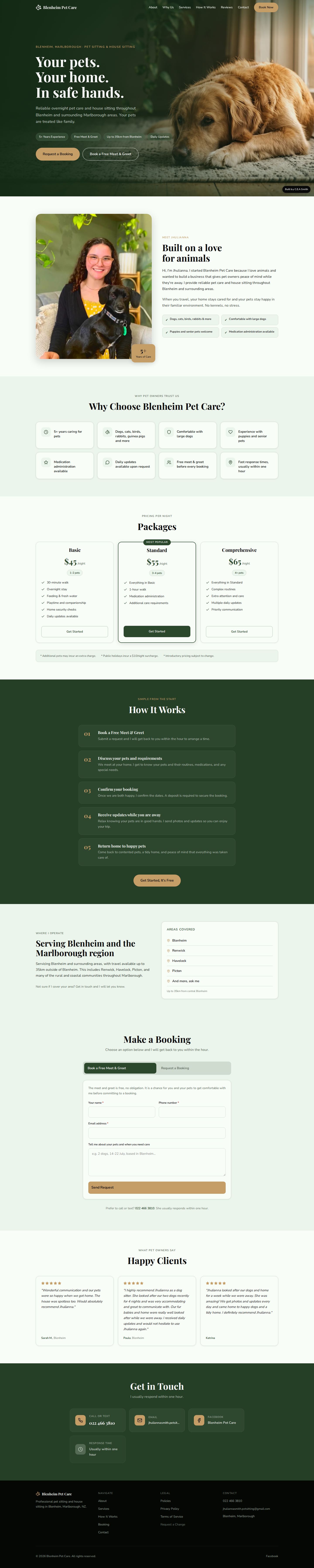 Blenheim Pet Care, full page