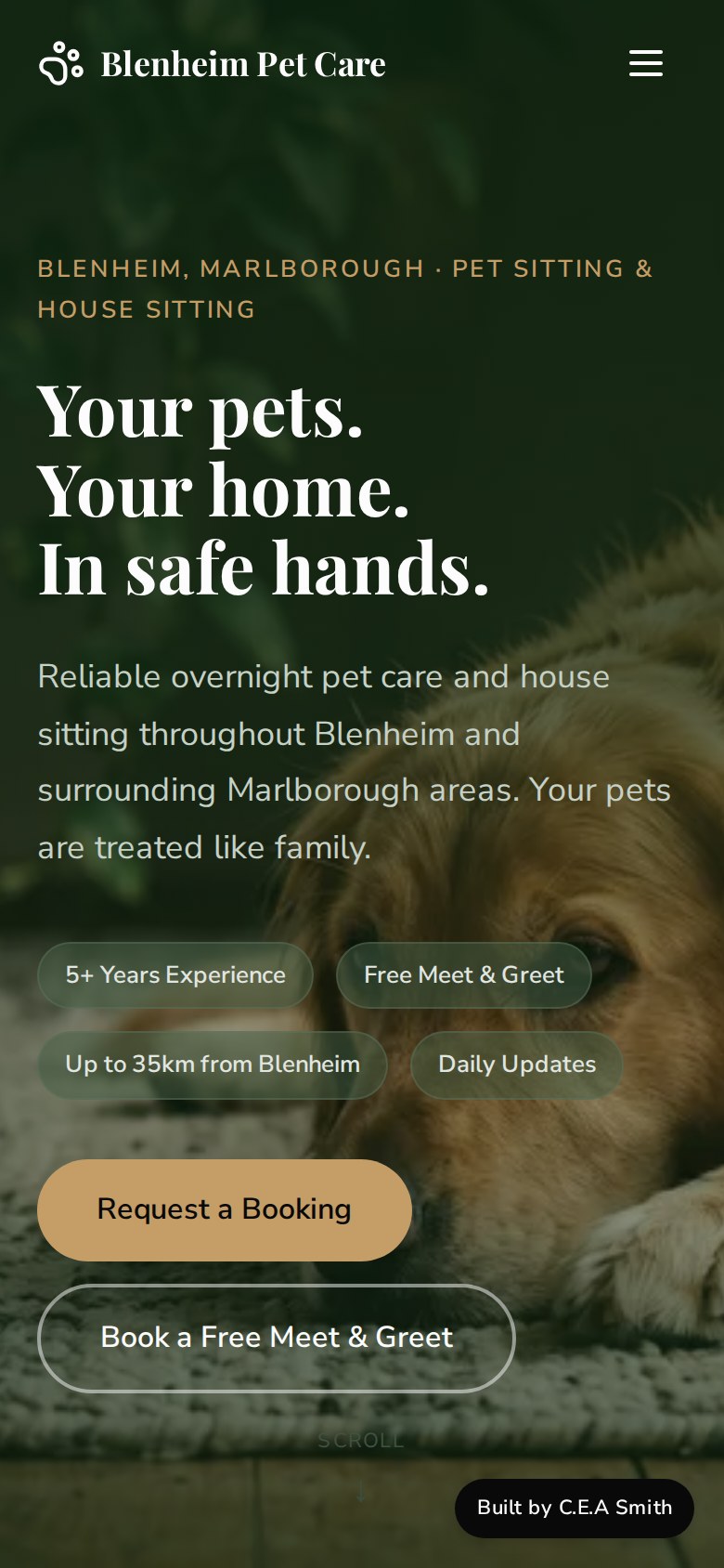 Blenheim Pet Care on a phone