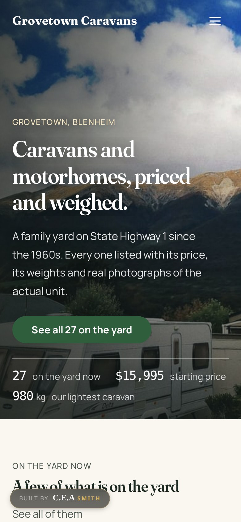 Grovetown Caravans on a phone